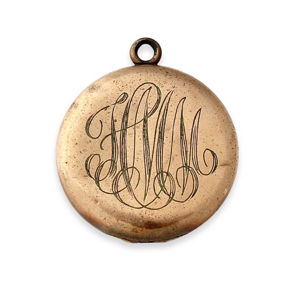 Antique Wightman & Hough Gold Filled Photo Locket with Paste Rhinestone W&H Co - Picture 3 of 7